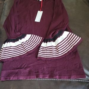 Elle Striped Bell Sleeve sweater